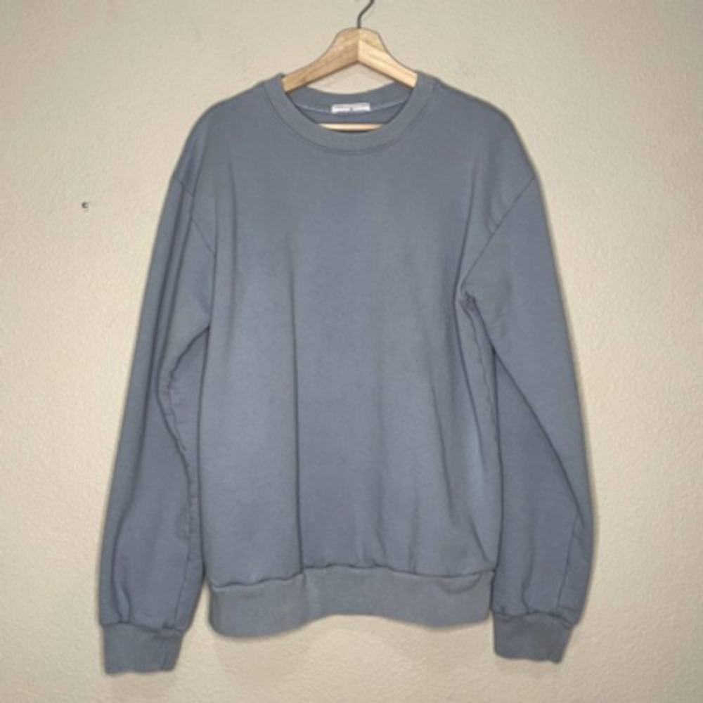 Morgan Stewart Sweatshirt Sweater Women Medium Blue Oversized Sporty Trendy